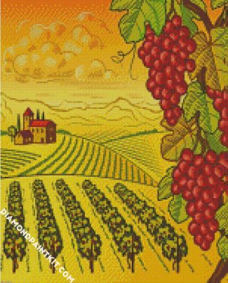 Vineyard Illustration diamond painting