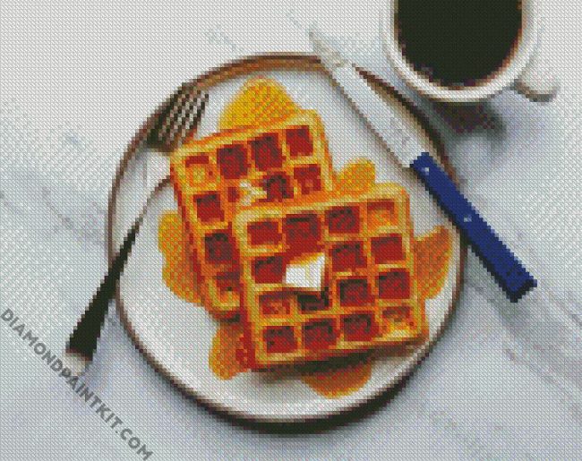 Waffle With Coffee And Honey diamond painting