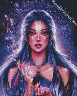 Aesthetic Aquarius Lady diamond painting