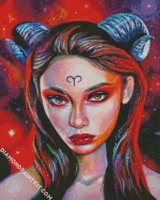 Aesthetic Aries Lady diamond painting