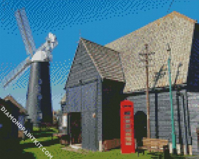 Aesthetic Burwell Museum And Windmill Cambridgeshire diamond painting