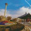 Aesthetic Busan Tower diamond painting