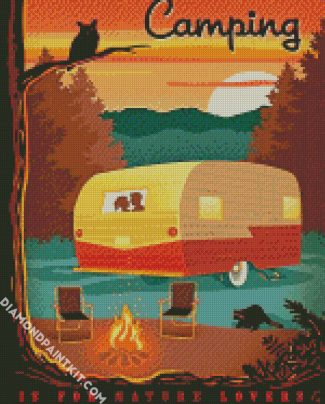 Aesthetic Camping Illustration diamond painting