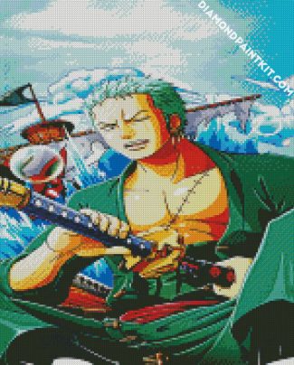 Aesthetic Roronoa Zoro One Piece diamond painting