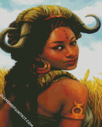 Aesthetic Taurus Lady Zodiac diamond painting