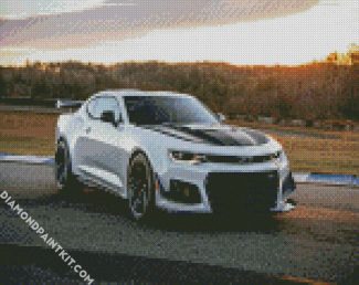 Aesthetic Grey Chevrolet Camaro diamond painting