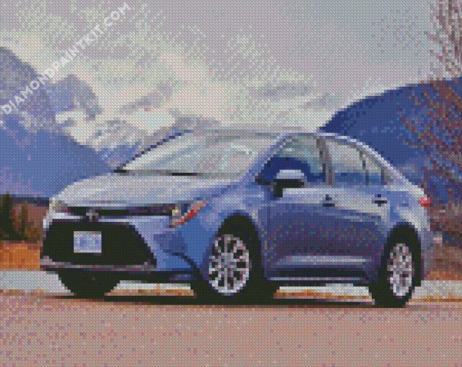 Aesthetic Grey Toyota Corolla diamond painting