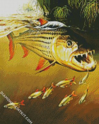 Aesthetic Tiger fish diamond painting