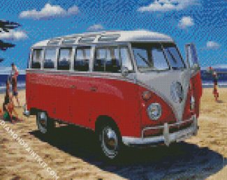 Aesthetic Volkswagen Campervan diamond painting