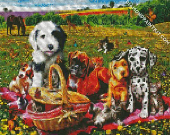 Animals Picnic diamond painting