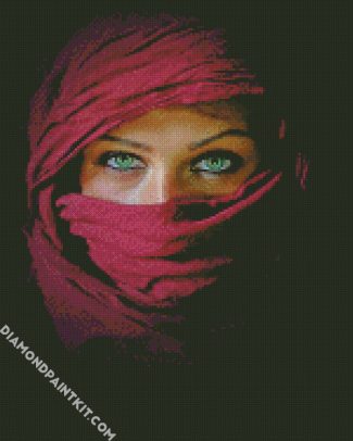 Arabic Woman With Green Eyes diamond painting