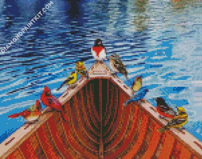 Birds On Kayak Canoeing diamond painting