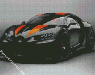 Black And Orange Bugatti diamond painting