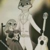 Black And White Zootropolis Family diamond painting