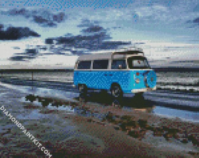 Blue Campervan diamond painting