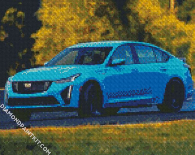 Blue Sport Cadillac Car diamond painting