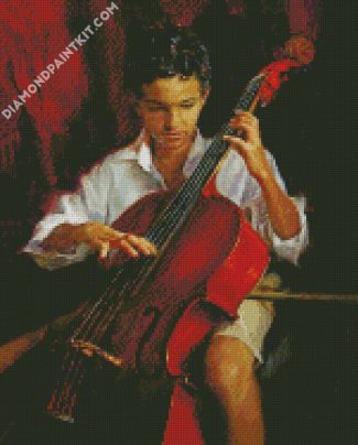 Boy Playing Violoncello diamond painting