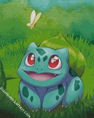 Bulbasaur And Butterfly diamond painting