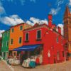 Colored Houses Burano diamond painting