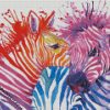 Colorful Zebras diamond painting