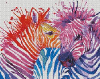 Colorful Zebras diamond painting