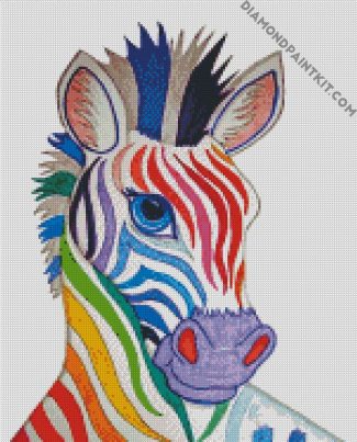 Colorful Cute Zeebra diamond painting