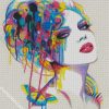 Colorful Splatter Lady diamond painting