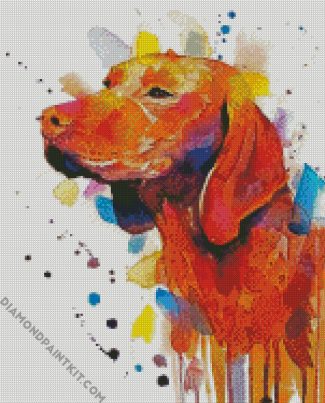 Colorful Splash Vizsla Dog diamond painting