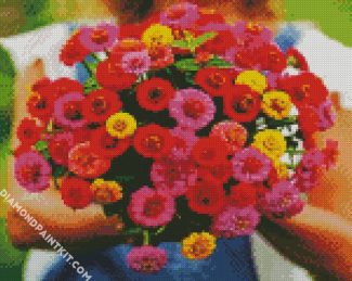 Cute Zinnias diamond painting