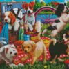 Dogs Picnic diamond painting