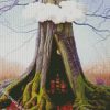 Fantastic Treehouse Illustration diamond painting