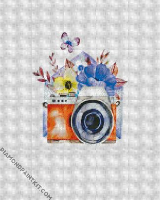 Floral Camera diamond painting