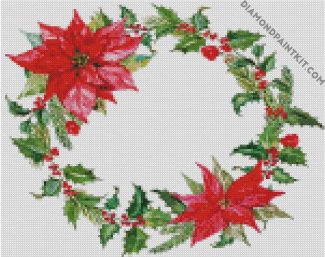 Floral Christmas Wreath diamond painting