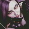 Gothic Girl And Black Cat diamond painting