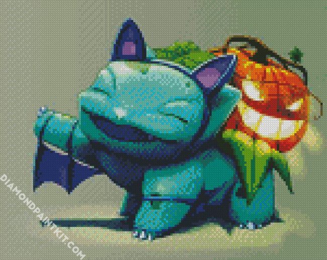 Happy Bulbasaur Halloween diamond painting