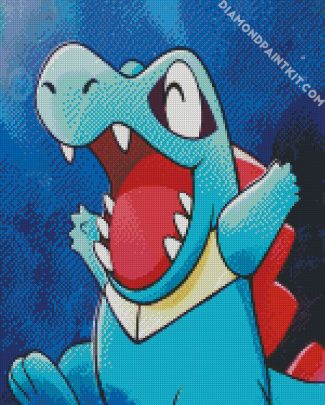 Happy Totodile diamond painting