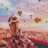 Lady Enjoying The Hot Air Balloons In Cappadocia diamond painting