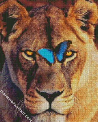 Lion And Butterfly diamond painting