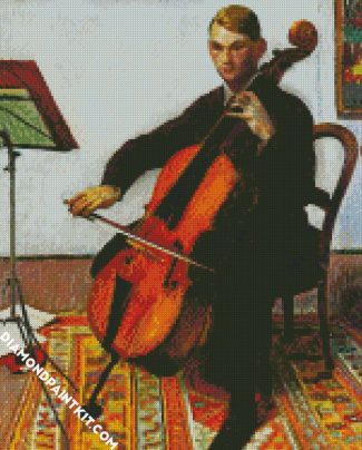 Man Playing Violoncello diamond painting