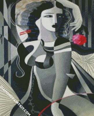 Monochrome Cubism Woman diamond painting