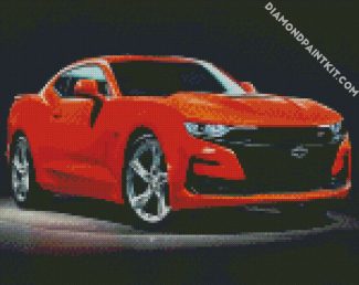 Orange Chevrolet Camaro diamond painting