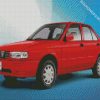 Red Nissan Tsuru Vintage Car diamond painting