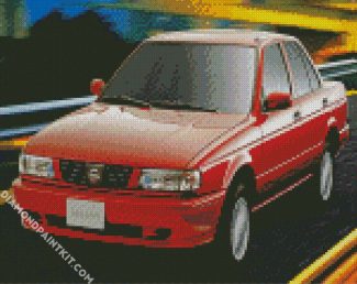 Red Nissan Tsuru diamond painting