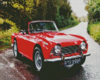 Red Triumph Car diamond painting