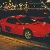 Red Ferrari Testarossa diamond painting