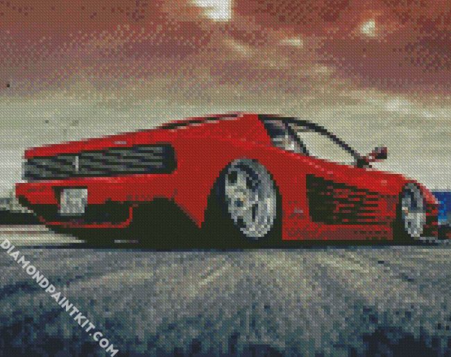 Red Ferrari Testarossa Sport Car diamond painting