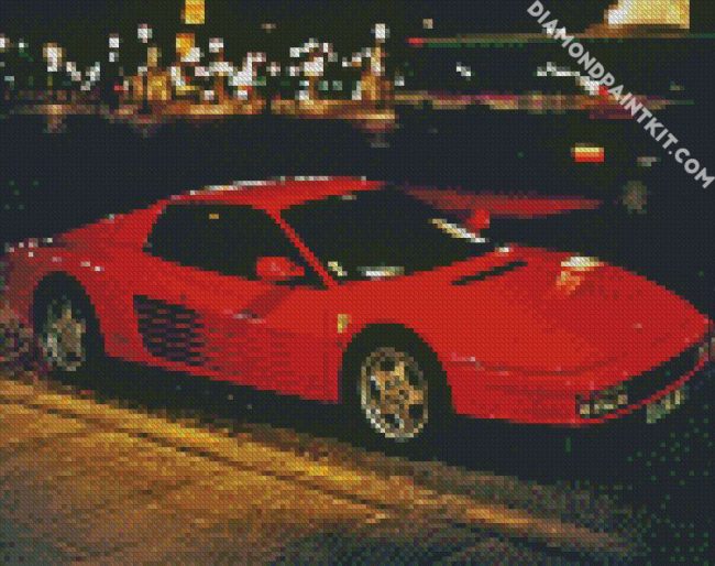 Red Ferrari Testarossa diamond painting