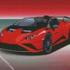 Red Lamborghini Huracan diamond painting