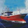 Red Trawler diamond painting