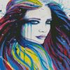 Splatter Colorful Lady diamond painting